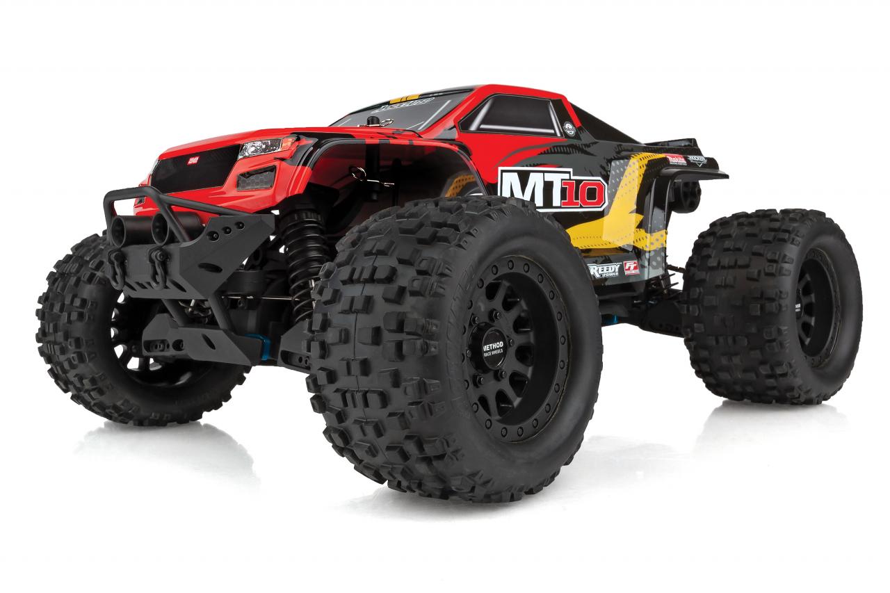 Official Team Associated photograph of the Red · brushless standard RTR V2 Rival MT10 V2
