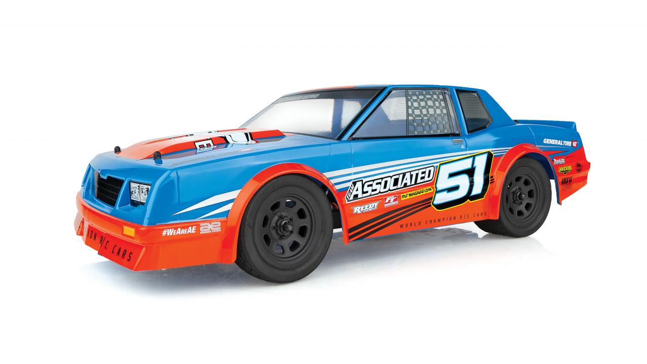 Official Team Associated photograph of the Blue · LiPo Combo complete street-stock car SR10M Dirt Oval LiPo Combo