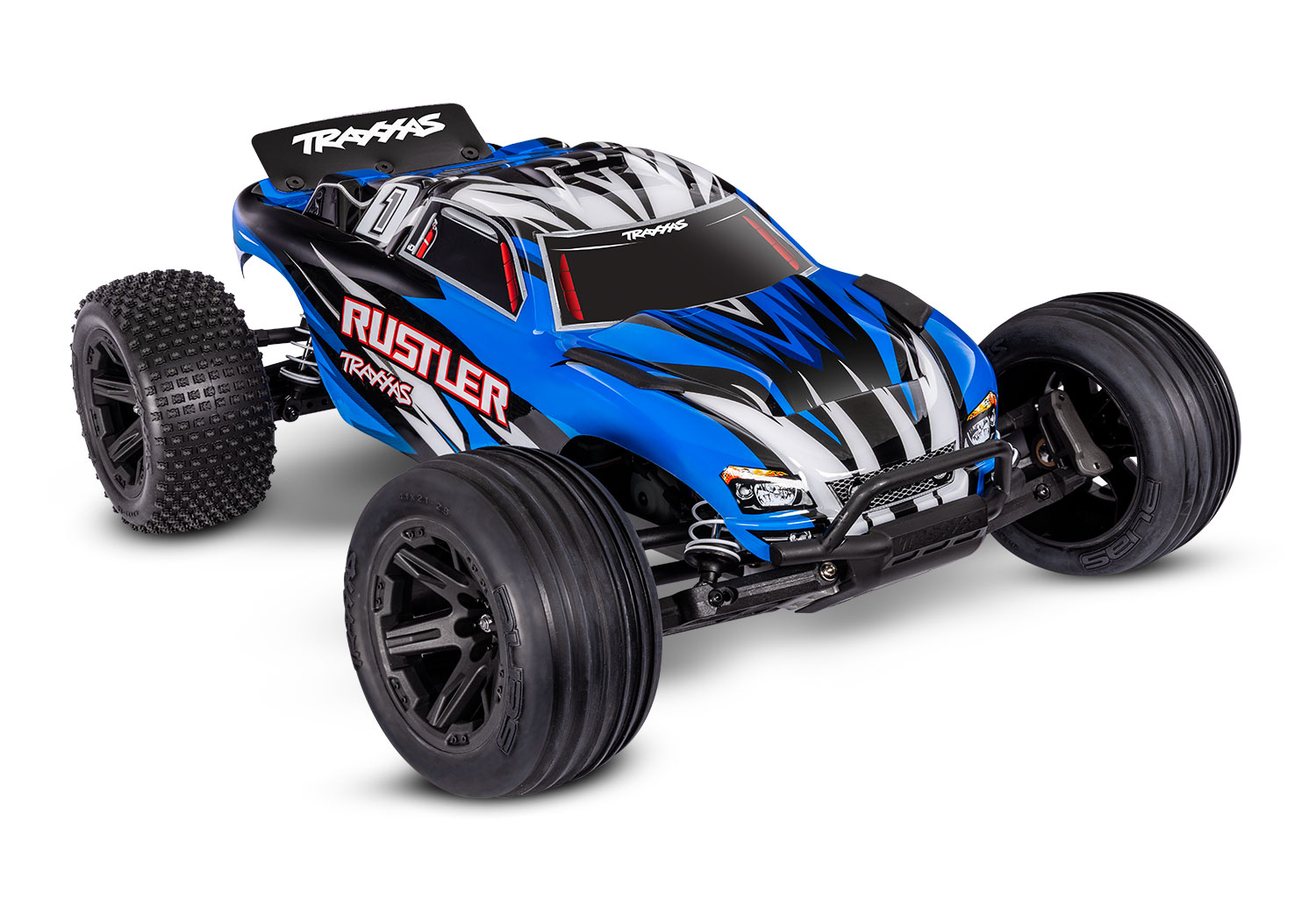 Official Traxxas photograph of the Rustler 2WD XL-5, exact reviewed complete-car variant